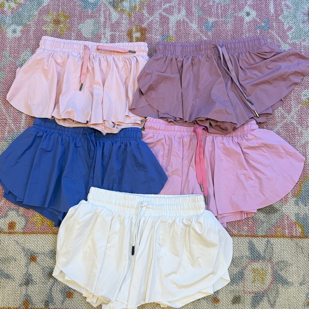 Lot of 5 Girls Butterfly Shorts Sz M